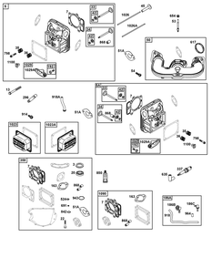 Cylinder Head Group Diagram and Parts List for 40N777-0036-B5 400000 - 699999 Briggs and Stratton Engine